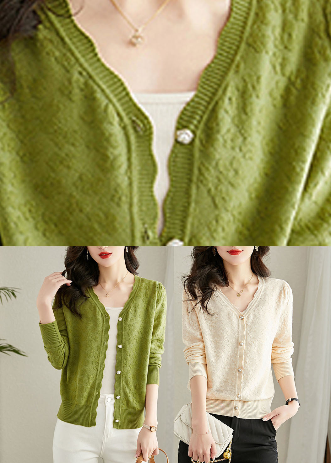 Well Tailored Cardigan with a Graceful Silhouette