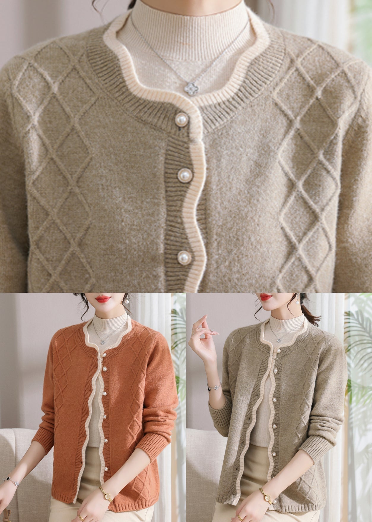 Well Tailored Cardigan with a Graceful Silhouette