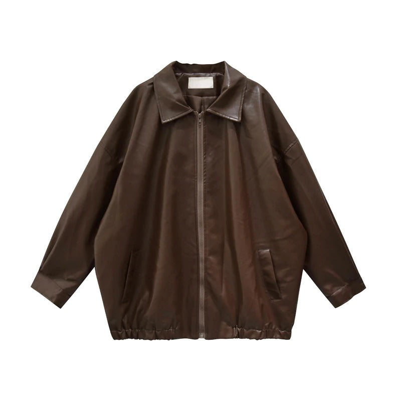 Brown leather jacket