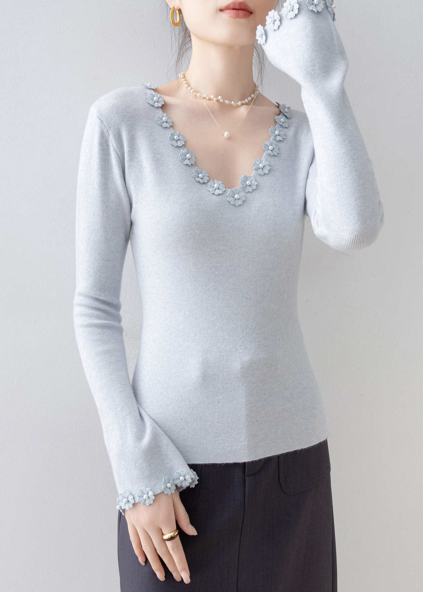 A Vintage Style Sweater with Delicate Timeless Details