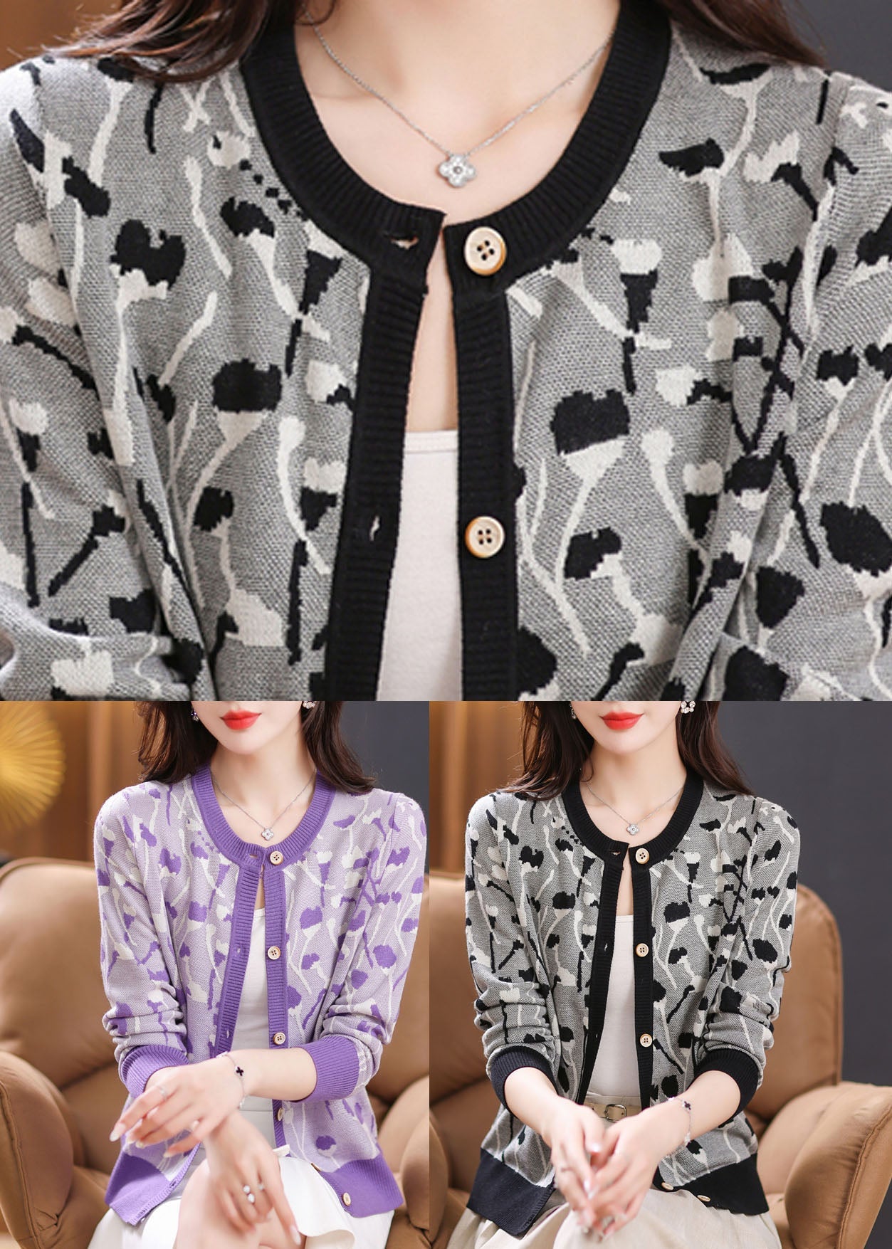 Well Tailored Cardigan with a Graceful Silhouette